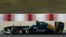 Heikki Kovalainen enjoys a more productive afternoon in the Lotus than team-mate Jarno Trulli