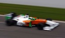 Adrian Sutil heads down the main straight in the Force India