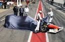 HRT launches its new F111 at the Circuit de Catalunya on Friday lunchtime