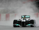Nico Rosberg on his way to the fastest time of the session