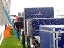 Red Bull freight trackside as preparations continue for the Australian Grand Prix