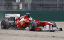 Felipe Massa takes to the gravel after misjudging his braking