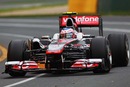 Jenson Button on his way to the fastest time of the day in the updated McLaren