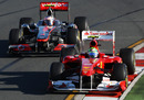 Felipe Massa holds off a strong challenge from Jenson Button