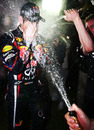 Sebastian Vettel and Red Bull celebrate in style in the Melbourne paddock