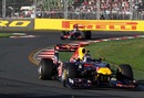 Sebastian Vettel leads Lewis Hamilton