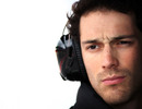 Bruno Senna watches on from the pit wall
