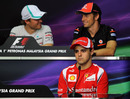 Nico Rosberg, Jenson Button and Felipe Massa in the Thursday press conference