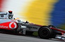 Lewis Hamilton on a run in the McLaren MP4-26