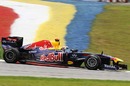 Sebastian Vettel on a quick lap during qualifying