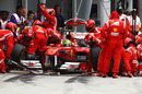 Felipe Massa makes a pit stop