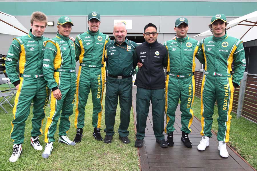 Lotus displays five of its six drivers in Melbourne
