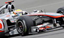 Lewis Hamilton guides his McLaren in to a left-hander