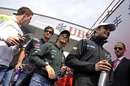 Paul Di Resta, Mark Webber, Jarno Trulli and Tonio Liuzzi head to the drivers parade