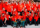 McLaren celebrate Lewis Hamilton's win in the pit lane