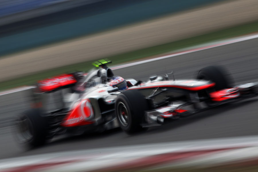 Jenson Button on his way to second place on the grid