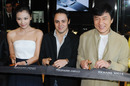Chinese actress Liu Tao, Felipe Massa and Jackie Chan attend a store opening ceremony in Shanghai