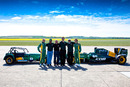 The Lotus team at the announcement of Tony Fernandes' purchase of Caterham