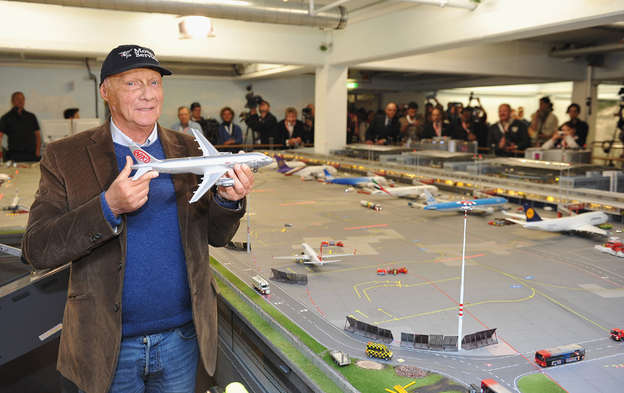 Niki Lauda at the offical launch the new miniature model Knuffingen Aiport