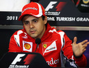 Felipe Massa takes questions in the press conference