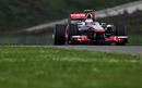Jenson Button on his way to setting the fastest time of the day