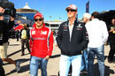 Michael Schumacher and Felipe Massa arrive at the circuit on Saturday morning