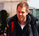 Sebastian Vettel arrives at the circuit on Sunday morning,