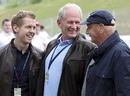 Sebastian Vettel, Helmut Marko and Niki Lauda share a joke