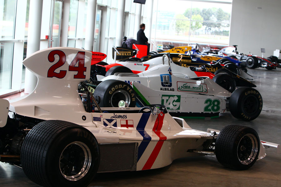 Classic F1 cars on display at the opening of the new Wing complex