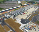 An aerial view of Silverstone's new pit and paddock complex